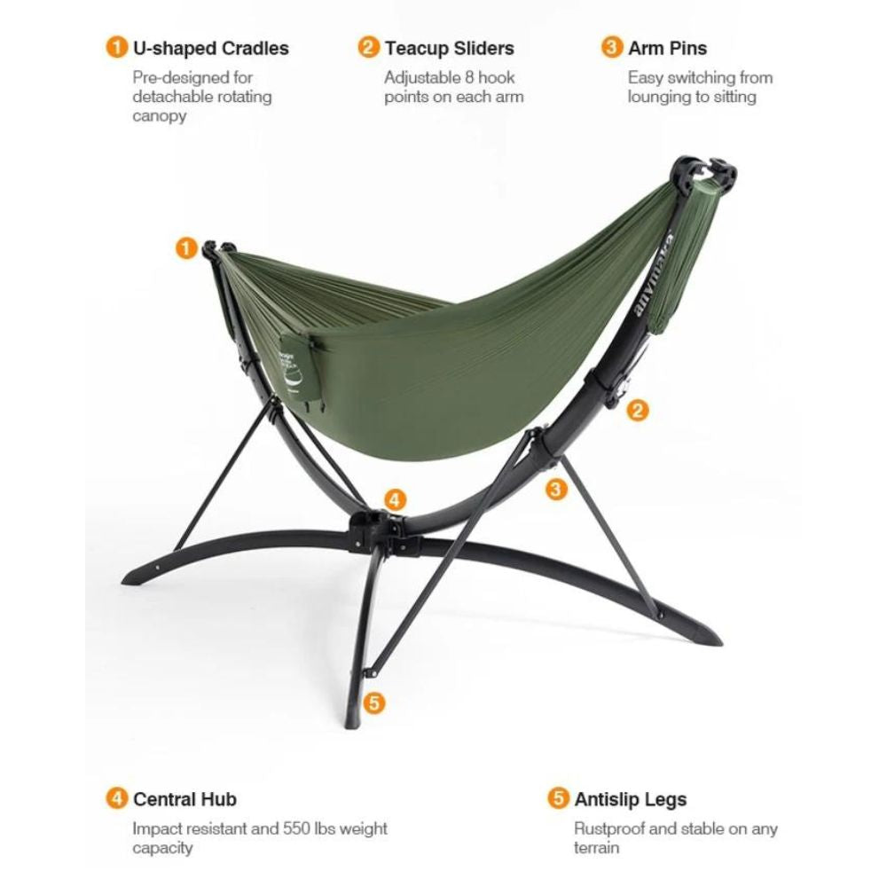 Anymaka Hammock Set - Forest Green, Camp Furniture,    - Outdoor Kuwait