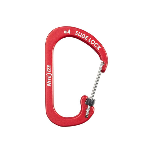 NITE IZE SLIDELOCK® CARABINER ALUMINUM RED - Size 4, Carabiners,    - Outdoor Kuwait