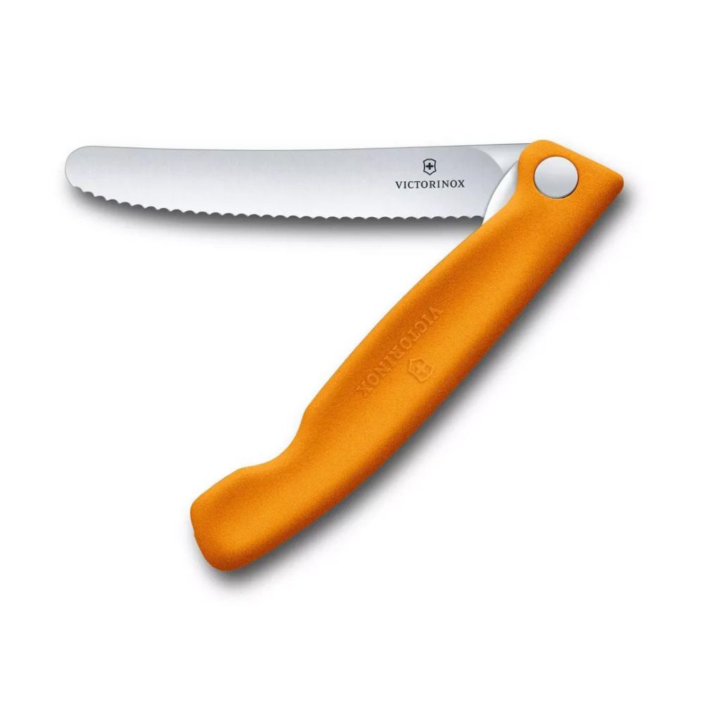 Victorinox Foldable Paring Knife (Wavy Edge), Knives, Orange   - Outdoor Kuwait