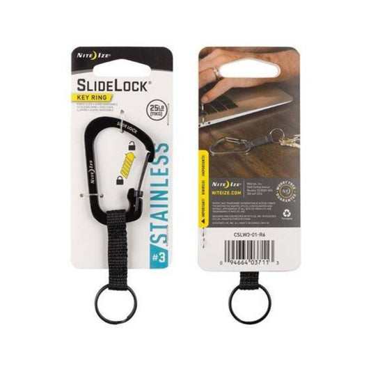 NITE IZE SLIDELOCK® KEY RING STAINLESS STEEL - Size 3, Carabiners,    - Outdoor Kuwait