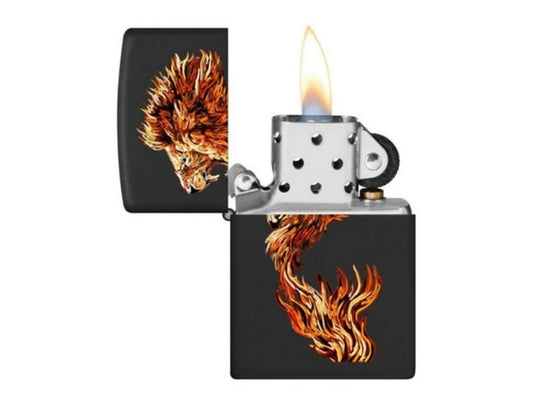 Zippo Lighter 218 Ci400225 Regular Black Matte Fire Lion, Lighters & Matches,    - Outdoor Kuwait