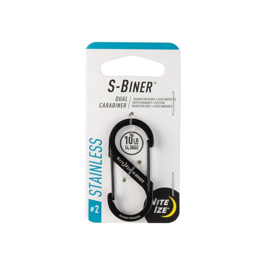 NITE IZE S-BINER BLACK - Size 2, Carabiners,    - Outdoor Kuwait