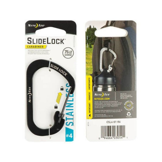 NITE IZE SLIDELOCK® CARABINER STAINLESS STEEL - Size 4, Carabiners,    - Outdoor Kuwait