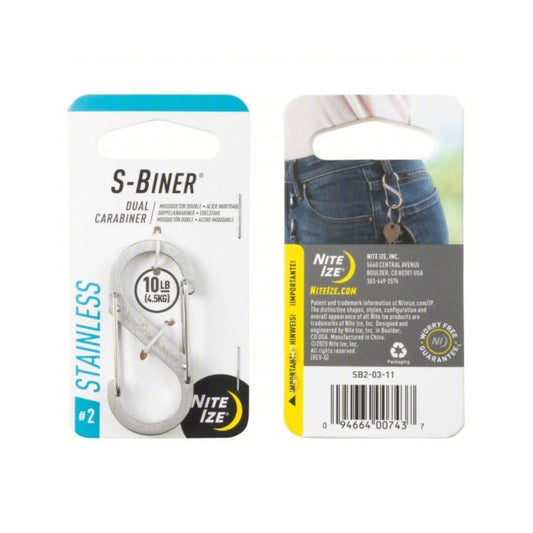 NITE IZE S-BINER® STAINLESS STEEL DUAL CARABINER - Size 2, Carabiners,    - Outdoor Kuwait