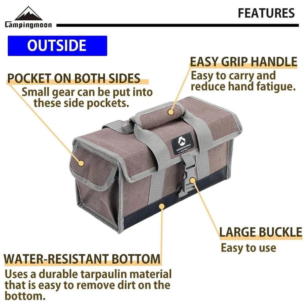 Campingmoon Outdoor Multi-functional Collapsible Canvas Bag - Small, Storage Bags,    - Outdoor Kuwait