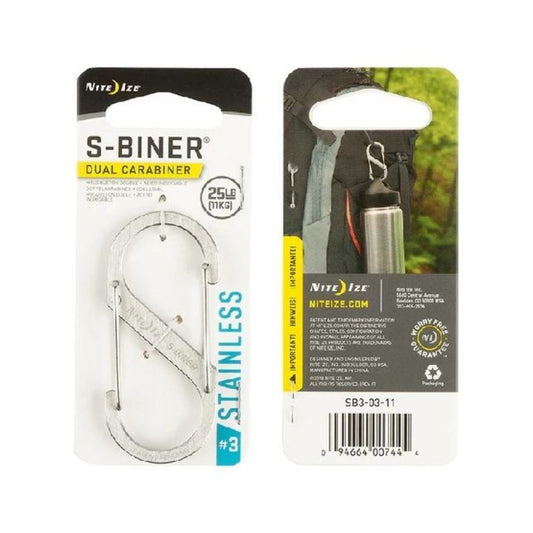 NITE IZE S-BINER® STAINLESS STEEL DUAL CARABINER - Size 3, Carabiners,    - Outdoor Kuwait