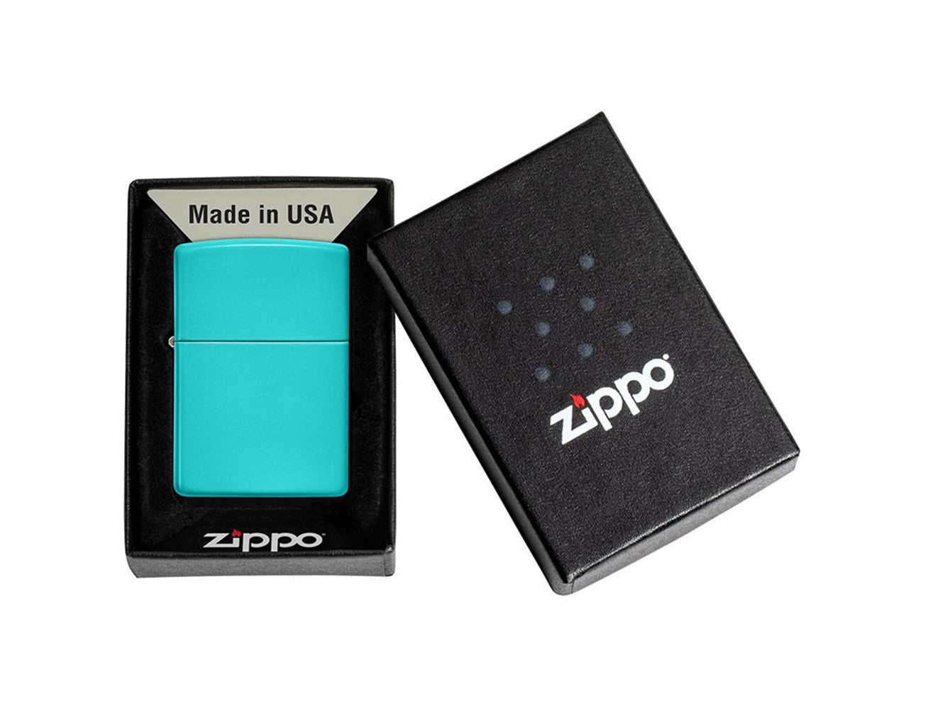 Zippo 49454 Regular Flat Turquoise Lighter, Lighters & Matches,    - Outdoor Kuwait