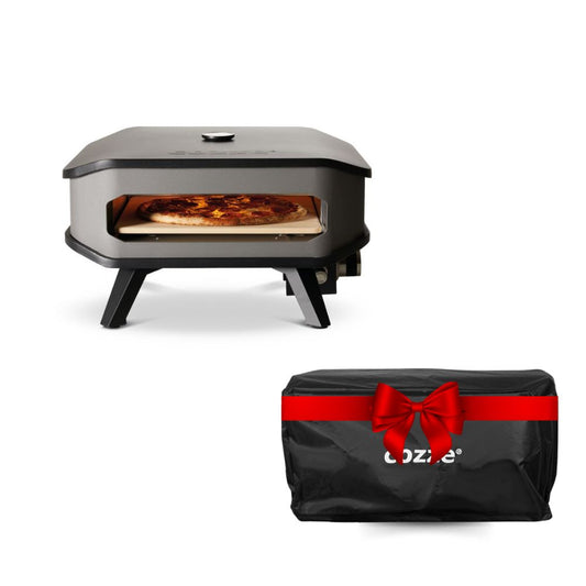 Cozze 13" Gas Fired Pizza Oven With Thermometer & Protective Cover Bundle, , - Outdoor Kuwait