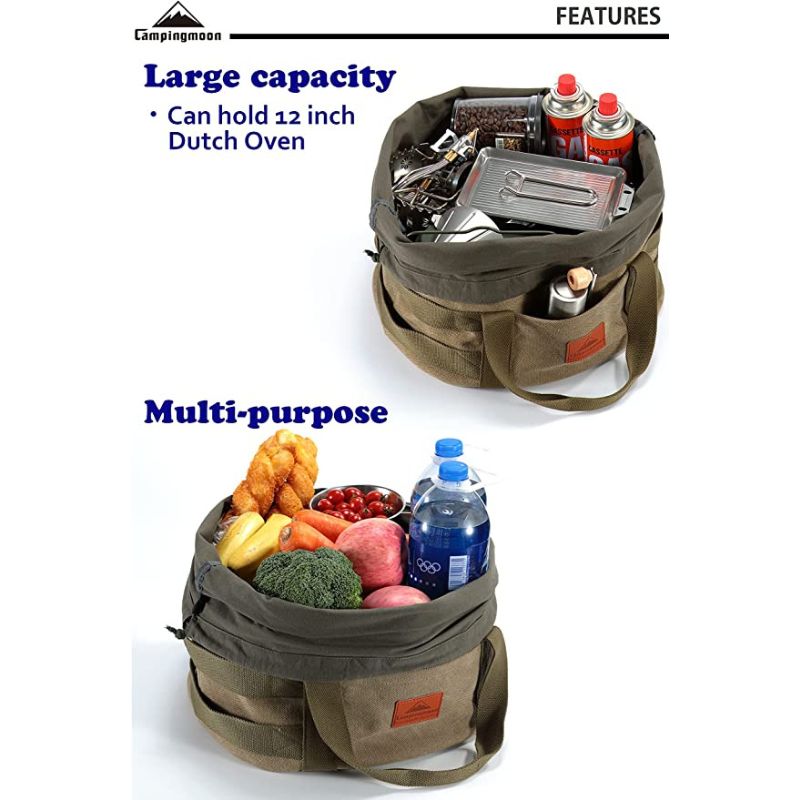 Campingmoon Canvas Carry Bag for Dutch Oven, Outdoor Grill Accessories,    - Outdoor Kuwait