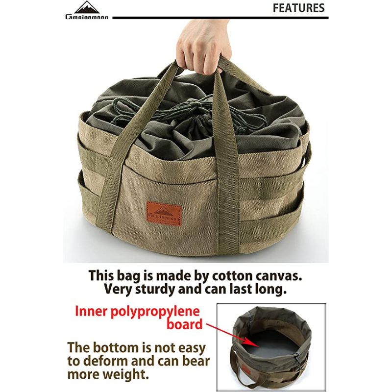 Campingmoon Canvas Carry Bag for Dutch Oven, Outdoor Grill Accessories,    - Outdoor Kuwait