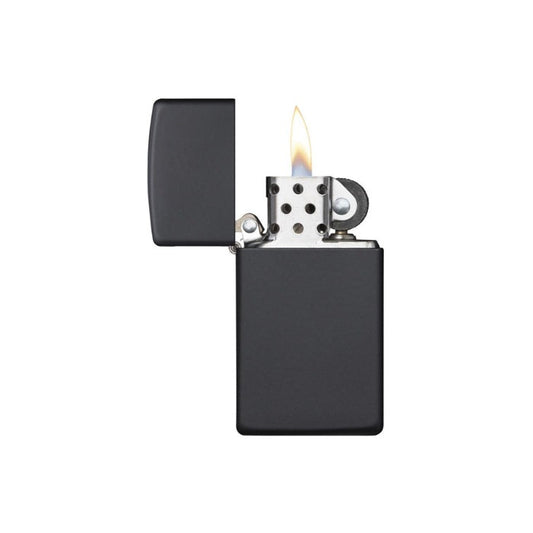 Zippo Slim Black Matte Lighter, Lighters & Matches,    - Outdoor Kuwait